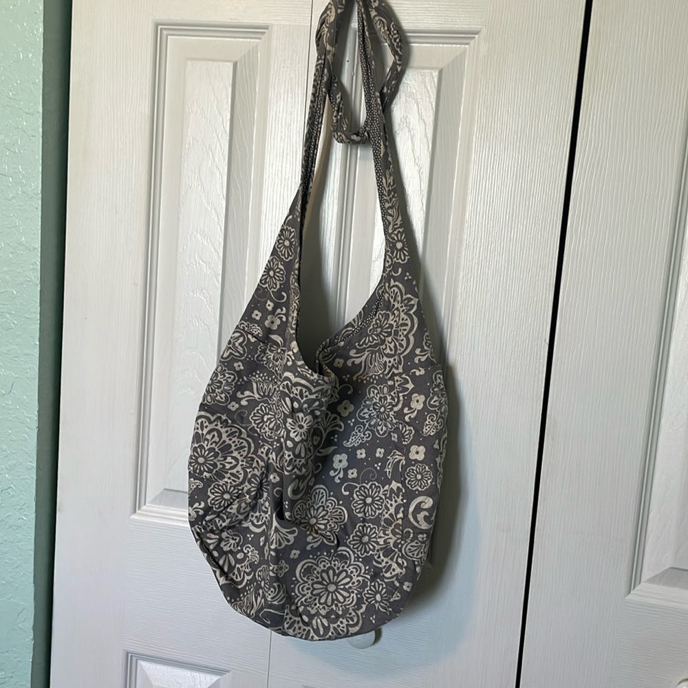 Thirty One grey and white hobo bag.